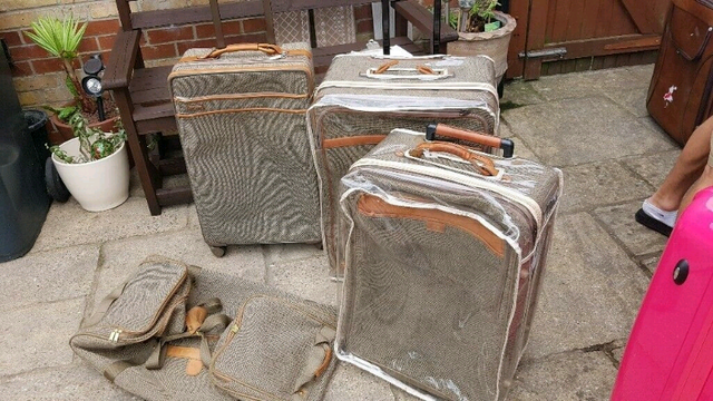 tweed luggage set